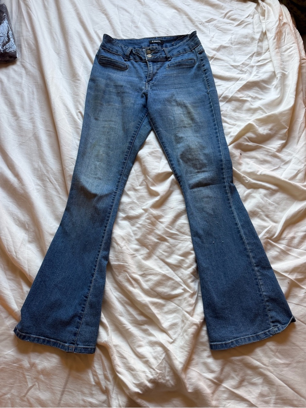 d.jeans Flare Jeans Size 6 Blue Low Rise Stretch Denim Y2K Bootcut